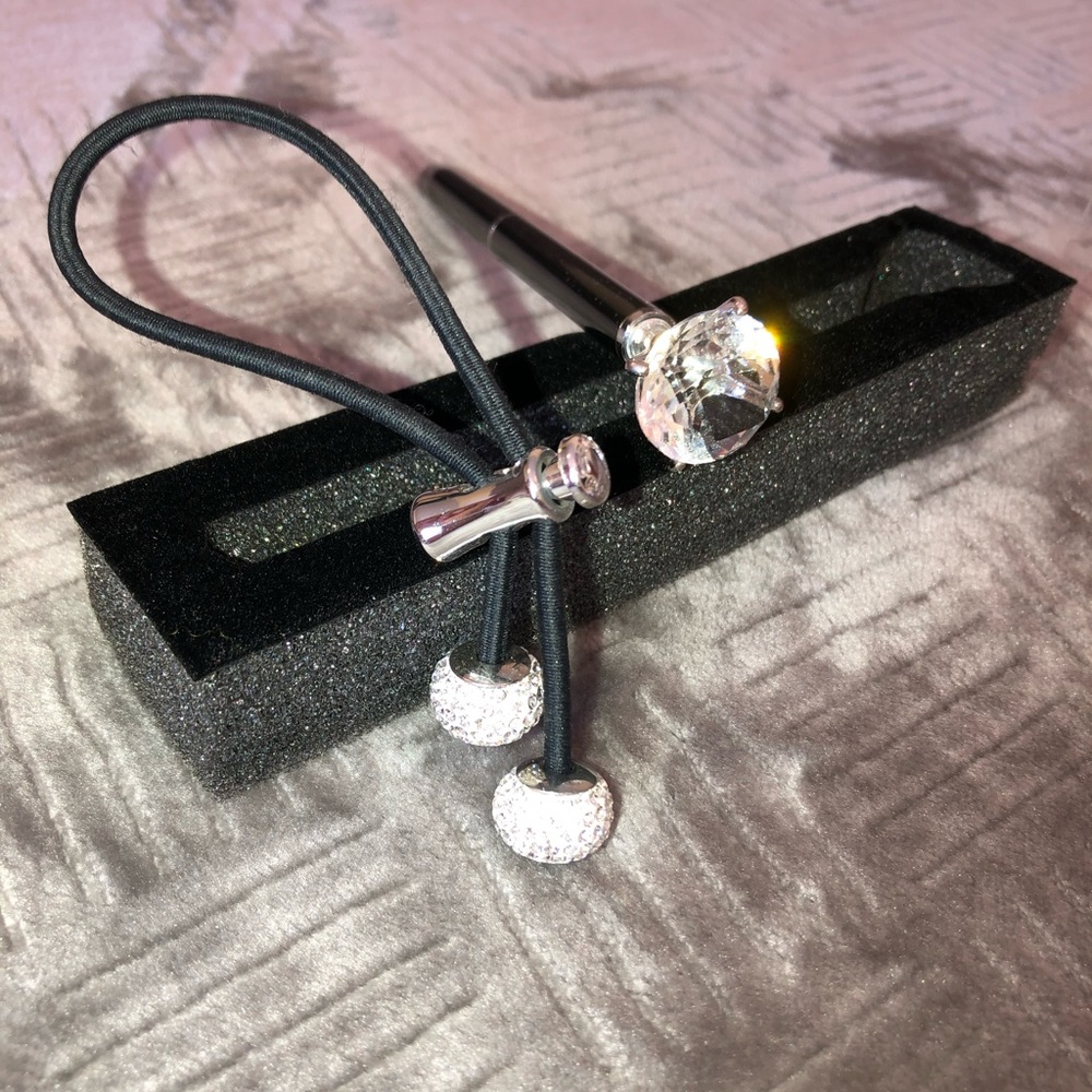 Bundle Crystal Ponytail Holder,Diamond Pen - Picture 2 of 3